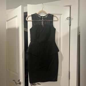 Fitted black designer dress size 2